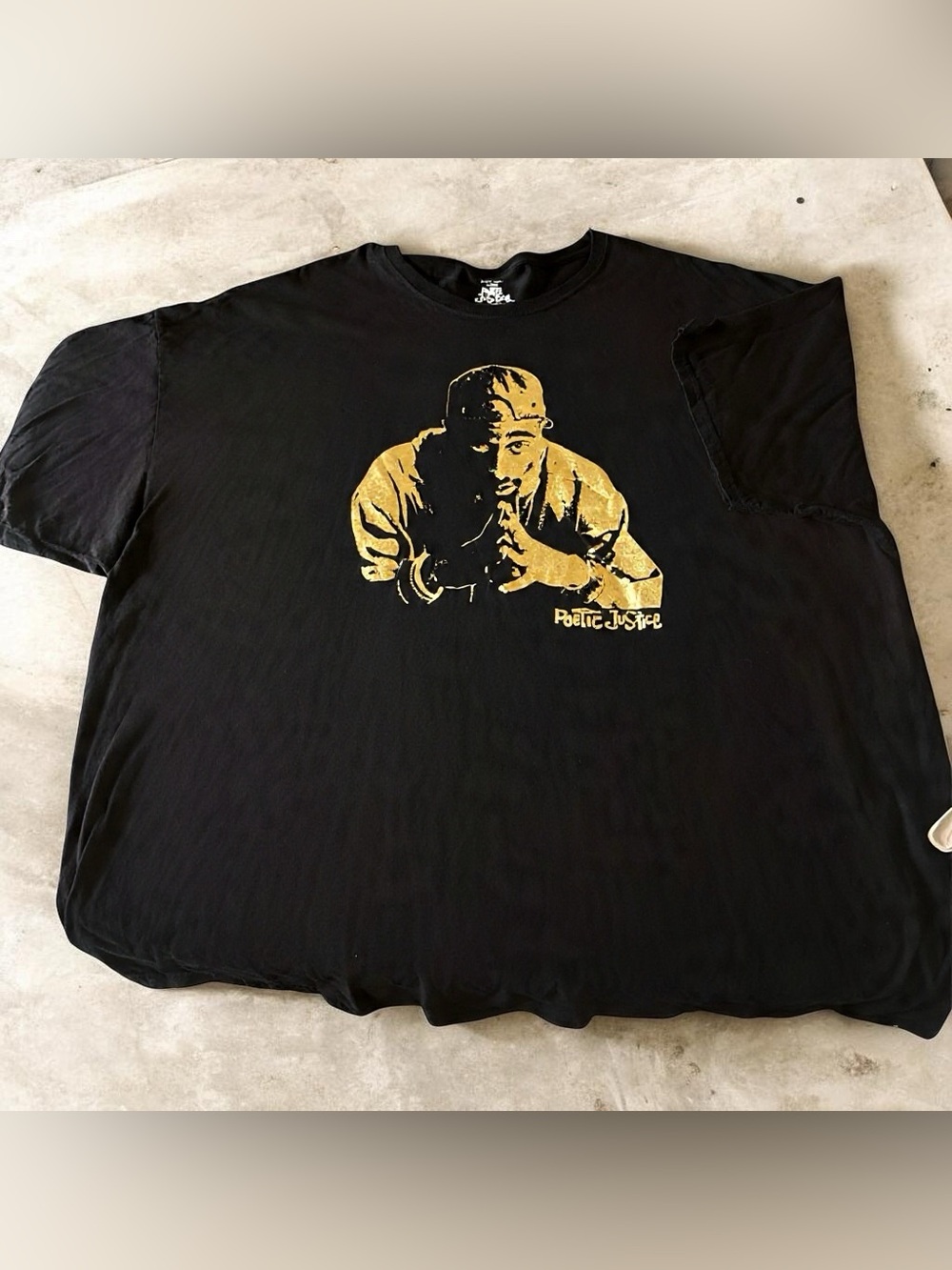 Tupac Graphic T-Shirt with Gold Print